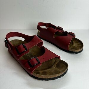 Birki’s Milano Sandals Women's Size 9 or Men's 7 EU 40 Shoes Red WORN ONCE!